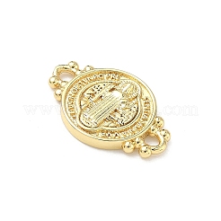 Religion Brass Saint Benedict Medal Links Connector Charms&nbsp;KK-P350-04G