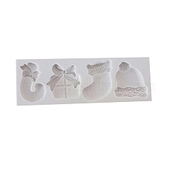 DIY Christmas Candy Cane & Gift Box & Sock & Hat Fondant Food Grade Silicone Molds&nbsp;XMAS-PW0001-027
