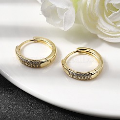 Rack Plating Brass Clear Cubic Zirconia Hoop Earrings&nbsp;EJEW-L308-03G