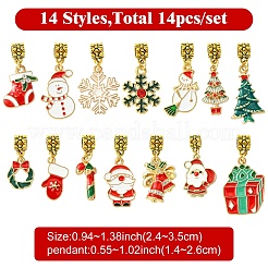 14Pcs Christmas Theme Alloy Enamel Pendants&nbsp;PALLOY-YW00033