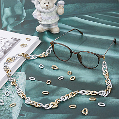 480Pcs 6 Style Spray Painted CCB Plastic Linking Rings&nbsp;CCB-HY0001-06