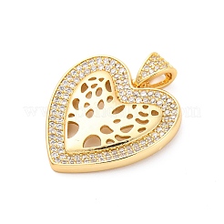 Brass Micro Pave Cubic Zirconia Pendants&nbsp;KK-D325-59G-02