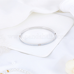 1Pc Zinc Alloy Rhinestone Hinged Bangles for Women&nbsp;BJEW-LP0010-64P