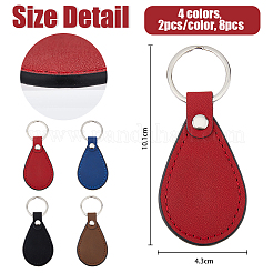 8Pcs 4 Colors PU Leather Pendant Keychain&nbsp;FIND-FH0007-87