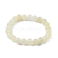 Natural New Jade Beaded Stretch Bracelets&nbsp;BJEW-Q692-44-8mm