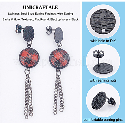 40Pcs Ion Plating(IP) 304 Stainless Steel Stud Earring Findings&nbsp;STAS-UN0040-65