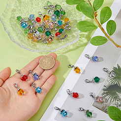40Pcs 10 Colors Round Glass Pendants Decorations&nbsp;HJEW-DC00142