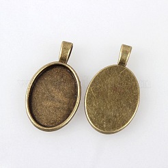 Vintage Tibetan Style Alloy Pendant Cabochon Settings&nbsp;TIBEP-M018-57AB-NF