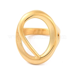 Ion Plating(IP) 304 Stainless Steel Oval Finger Rings for Women&nbsp;RJEW-S414-70B-G
