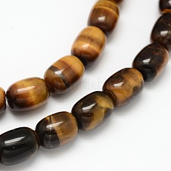 Natural Tiger Eye Barrel Beads Strands&nbsp;G-F240-01B