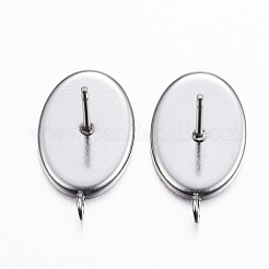 Non-Tarnish 304 Stainless Steel Stud Earring Settings&nbsp;STAS-H380-11P