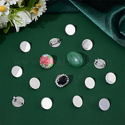 40Pcs 304 Stainless Steel Brooch Cabochon Settings&nbsp;STAS-UN0063-68A-P