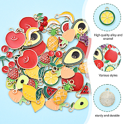 60Pcs 15 Styles Alloy Enamel Pendants&nbsp;ENAM-YW0004-87