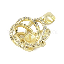 Brass Micro Pave Clear Cubic Zirconia European Dangle Charms Bails&nbsp;KK-K297-54G