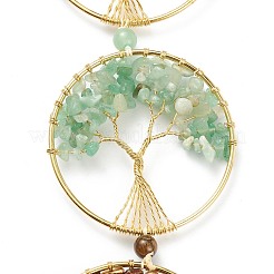 Natural Mixed Stone Car Hanging Decorations&nbsp;HJEW-L026-01G