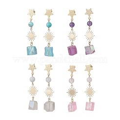 4 Pairs 201 Stainless Steel Dangle Stud Earrings&nbsp;EJEW-TA00794