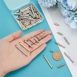 64Pcs 16 Style 304 Stainless Steel Slide On End Clasp Tubes&nbsp;STAS-UN0035-53