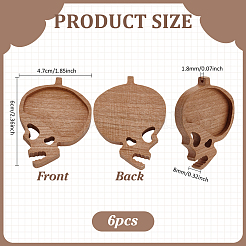 6Pcs Wood Jewelry Plate&nbsp;AJEW-PH0005-96A
