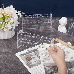 6 Hole Glass Multi-Use Cylinder Tube Display Racks&nbsp;AJEW-WH0596-418A