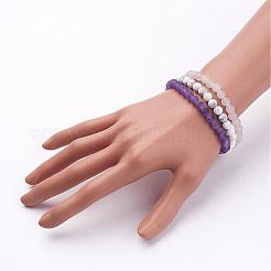 Mixed Gemstone Beaded Stretch Bracelet Sets&nbsp;BJEW-JB02622