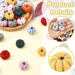 36Pcs Handwork Felt Needle Felting Pumpkin Ornaments&nbsp;AJEW-SC0031-39B