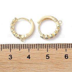Brass Micro Pave Cubic Zirconia Hoop Earring Findings&nbsp;KK-P257-04G