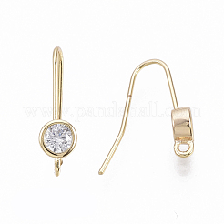 Brass Micro Cubic Zirconia Earring Hooks&nbsp;X-KK-N231-05-NF