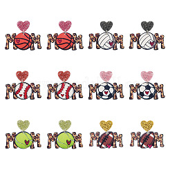 6 Pairs 6 Colors Acrylic Dangle Stud Earrings&nbsp;EJEW-TA0001-55