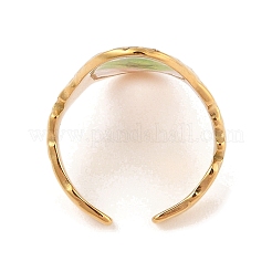 Oval Ion Plating(IP) 304 Stainless Steel Open Cuff Rings for Women&nbsp;RJEW-Z052-02G