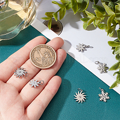 6Pcs 3 Style Eco-Friendly 316 Surgical Stainless Steel Micro Pave Clear Cubic Zirconia Charms&nbsp;RB-UN0001-06