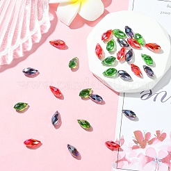 30Pcs 3 Colors Electroplate Glass Faceted Teardrop Beads&nbsp;EGLA-YW0001-86A