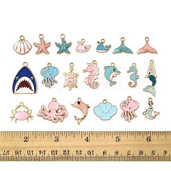 40Pcs 20 Styles Sea Animals Alloy Enamel Pendants&nbsp;ENAM-FS0003-49