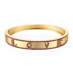 Cubic Zirconia Word Love Hinged Bangle&nbsp;BJEW-N014-021D