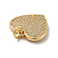 Heart Brass Micro Pave Cubic Zirconia Pendants&nbsp;KK-G419-23G-01