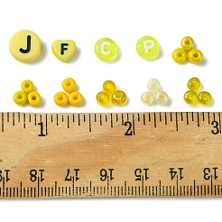 DIY Flat Round & Heart Acrylic & Glass Seed Beads Jewelry Making Findings Kits&nbsp;DIY-FS0006-43B