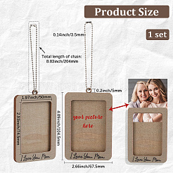 Rectangle with Word I Love You Mom Wood Hanging Photo Frame&nbsp;HJEW-SP0001-19B