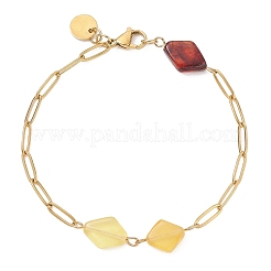 Natural Amber Beads Link Bracelets&nbsp;BJEW-JB13495