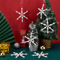 Snowflake Glass Pendant Decoration&nbsp;HJEW-GO00054