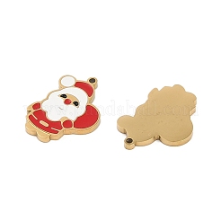 Christmas Theme Ion Plating(IP) 304 Stainless Steel Enamel Pendants&nbsp;STAS-Z083-07G-08