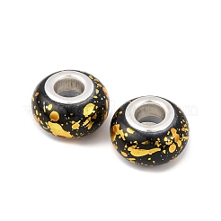 Opaque Resin Rondelle European Beads&nbsp;RESI-Z046-01C