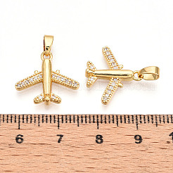 Brass Micro Pave Cubic Zirconia Pendants&nbsp;KK-T070-82G