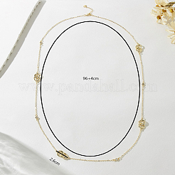 Simple Iron Double Ring Cable Chain Long Necklaces for Women&nbsp;WE4391