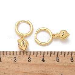 Brass Cubic Zirconia Hoop Earrings&nbsp;EJEW-Q015-01G-C