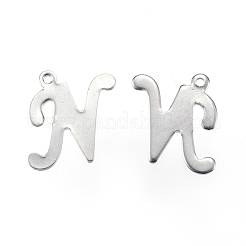 Non-Tarnish 304 Stainless Steel Letter Charms&nbsp;X-STAS-F039-01N-P