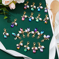 28Pcs 7 Colors Glass & Acrylic Pendant Decorations&nbsp;HJEW-FH00134