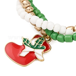 Christmas Alloy Enamel Charm Bracelets&nbsp;BJEW-JB12482-02