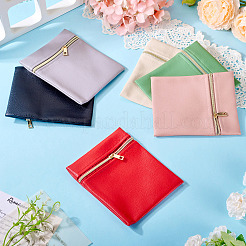 6Pcs 6 Colors Imitation Leather Jewelry Storage Zipper Bags&nbsp;ABAG-TA0001-72B