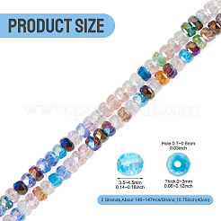 2 Starnds Electroplate Transparent Glass Beads Strands&nbsp;EGLA-TADJ0001-07