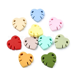 18Pcs 18 Colors Monstera Leaf Food Grade Eco-Friendly Silicone Beads&nbsp;SIL-CJ0002-76