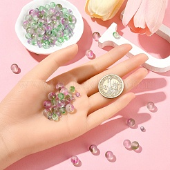 150Pcs 3 Styles Frosted Spray Painted Glass Beads Strands&nbsp;GLAA-YW0004-34A